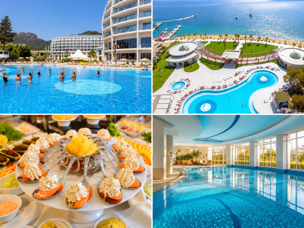 Колаж Green Nature Diamond Hotel у Мармарисі з басейнами, пляжем, рестораном та SPA